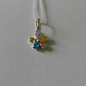 Підвіс срібний, кольорові фіаніти