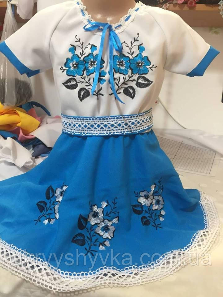 Святкове вишите плаття "Незабудка"