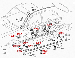 Кліпса кріплення молдингу порога на Мерседес, фото 3