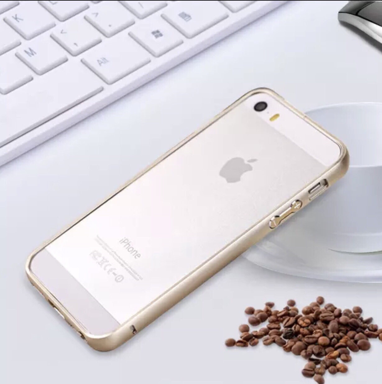 Бампер накладка для Iphone 5/5S/5SE Металевий протиударний, золотий