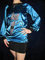 Плаття-туніка з стрейч-атласу з аплікацією, S-M