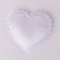 Серце 1,8*2 см (матеріал сатин) колір білий