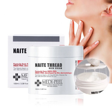 MEDI PEEL Naite Thread Neck Cream Масажний крем для шиї гідролізат колагену + 10 пептидів