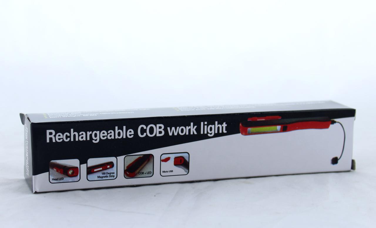 Акумуляторний ліхтарик з магнітом і USB зарядкою Esen 86A COB USB