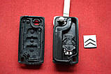 Ключ Citroen викидний корпус 3 кнопки з місцем для батарейки, фото 4