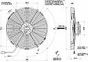 Вентилятор Spal 12V, що штовхає, VA08-AP70/LL-23MS, фото 2
