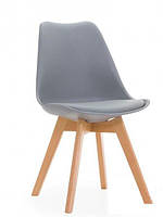 Стілець обідній Тор дерево Бук, сидіння пластик Червоний (СДМ меблі-ТМ) Сірий