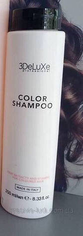 ШАМПУНЬ ДЛЯ ОКРАШЕННЫХ ВОЛОС 3DELUXE COLOR SHAMPOO 250 МЛ. (Італія), фото 3