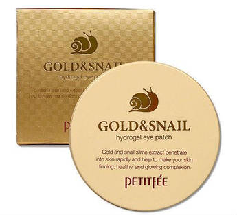 Гідрогелеві патчі з мікрочастинками золота й екстрактом равлика PETITFEE Gold&Snail Hydrogel Eye Patch