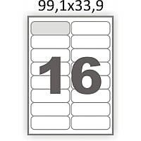 Матовий самоклеючий папір А4 Swift 100 аркушів 16 етикеток 99,1x33,9 мм (арт. 00057)