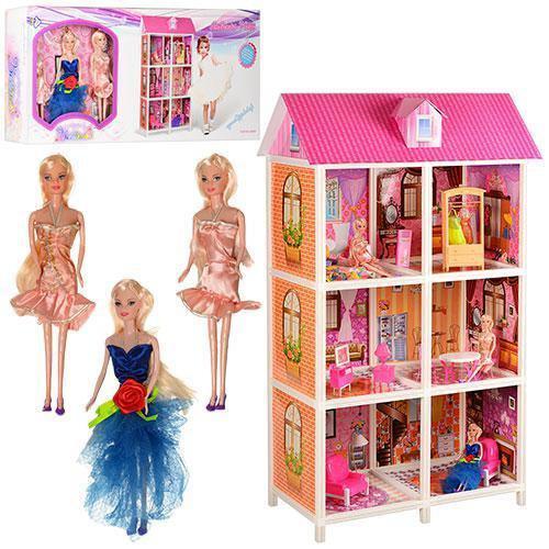 Дитячий ляльковий будиночок для Барбі 66886 + 3 ляльки