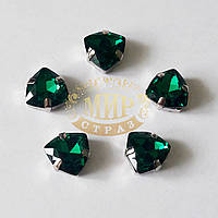 Стрази в ланцюгах Триліант, розмір 12 мм, колір Emerald, 1 шт.