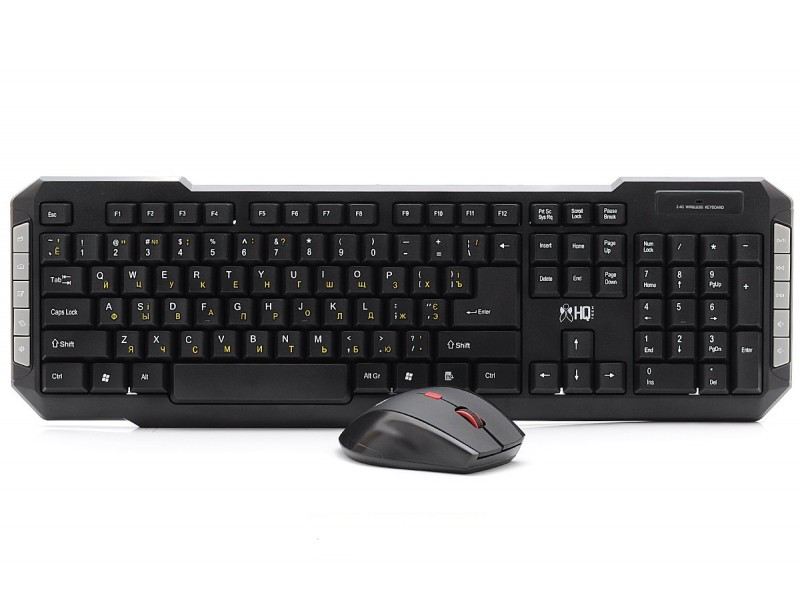 Комплект бездротової (KB+Mouse) HQ-Tech KM-219RF Gray, (Eng / Pyc), 2.4 G, USB nano, мультимедія, Box
