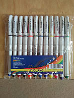 Ручка гелева, неон, набір 12 кольорів, білий корпус, Арт.888s-12 (DM-666), Імп
