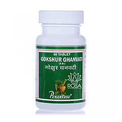 Кокшура Екстракт (Gokshur Ghanvati, Punarvasu); для нирок, тонік, афродизіак, 60 таблеток