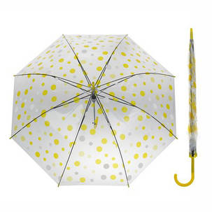 Стильні прозорі силіконові парасольки тростину в горошок, фото 2