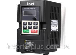 0,4кВт/220В; 2,5А. Перетворювач частоти INVT GD10-0R4G-S2-B, фото 1