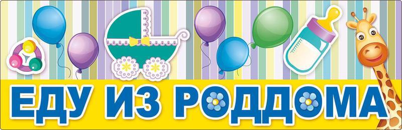 Магніт автомобільний синій на народження малюка " Їду з пологового будинку "