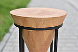 Дизайнерський табурет із натурального дерева таметалу, фото 2