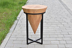 Дизайнерський табурет із натурального дерева таметалу