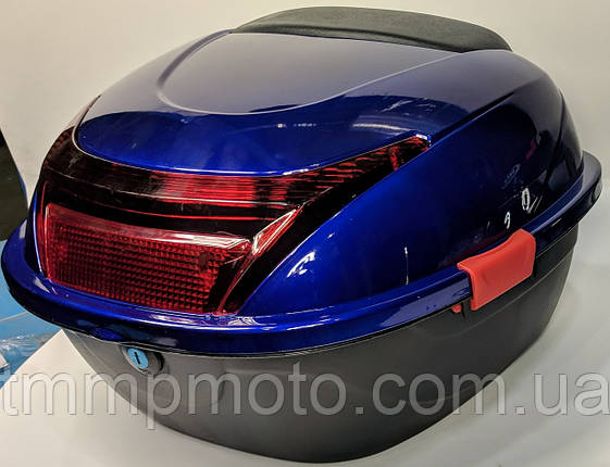 Кофр багажник для мототехніки синій капроновий із шоломом 30 л, фото 2