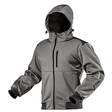 Робоча куртка Neo softshell, відстібний капюшон, розмір XL, водостійкість 8000 мм, повітрообмін 3000 г/м2/24