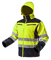 Сигнальная рабочая куртка утепленная softshell желтая (S/48)