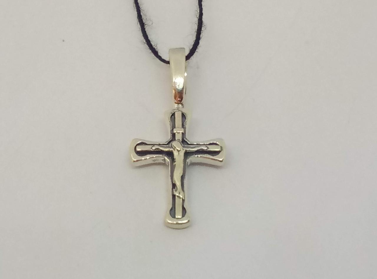 Срібний хрест Розп'яття Христа.   3484-Ч