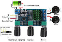 Підсилювач звуку D клас TPA3116D2 2*80 Вт стереомодуль з темброблоком DC 12-24v