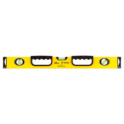 Рівень Topex будівельний алюмінієвий, 100 см, 3 ампули, з отворами для захоплення, фото 1