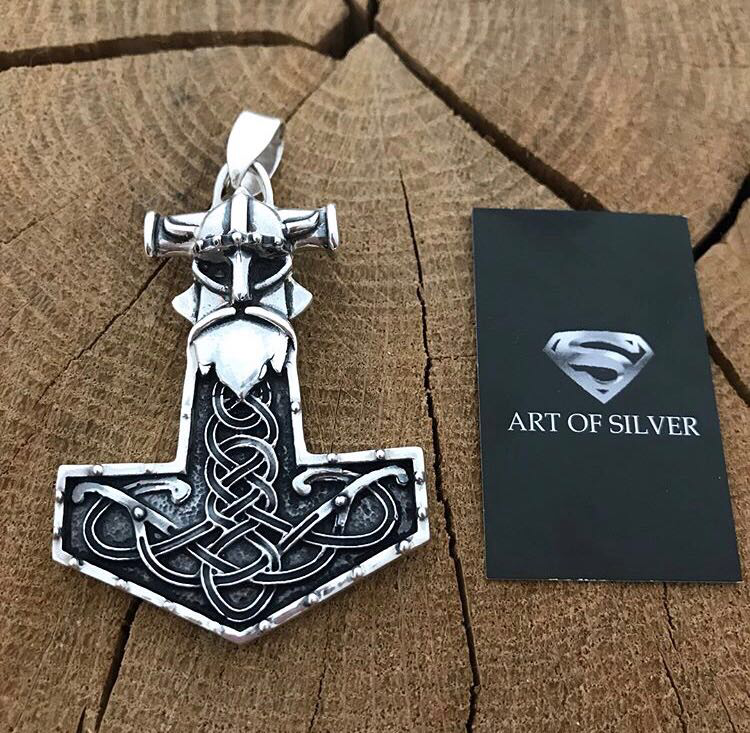 Срібна підвіска Молот Тора (Мельнір), фото 1