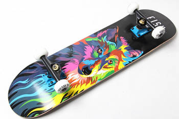 Дерев'яний СкейтБорд від Fish Skateboard Wolf