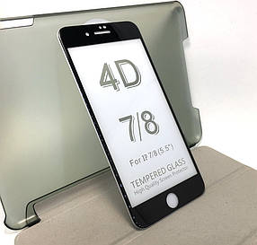 IPhone 7 Plus, 8 Plus захисне скло на телефон протиударне Avantis 5D full glue Black чорне