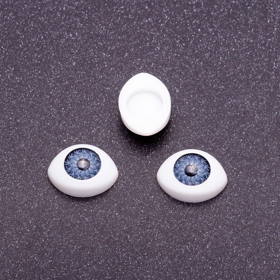 Фурнітура "Живі очі" пара колір сірий зіниця d-8мм 11х14мм фас.50пар.