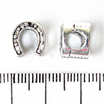 Фурнітура намистина Пандора Підкова 9х10мм d-5mm фас.20гр. + -9шт.