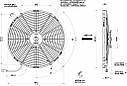 Вентилятор Spal 24V, штовхальний, VA18-BP51/C-41S, фото 2