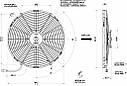 Вентилятор Spal 24V, витяжний, VA18-BP51/C-41A, фото 2