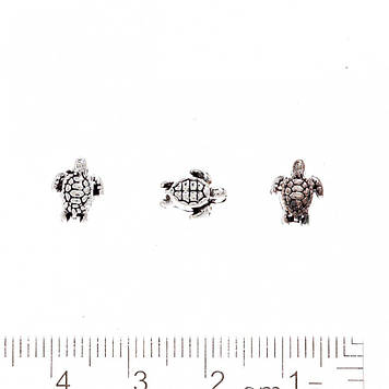 Фурнітура намистина морська Черепашка отвір ? 1мм колір металу "срібло" фас.20гр + -38шт