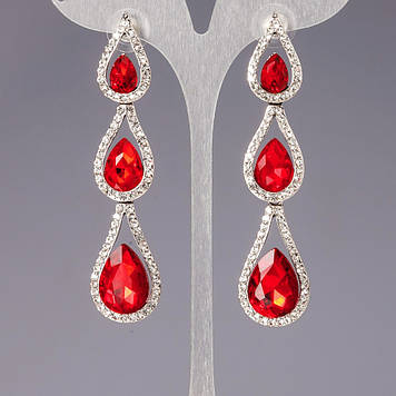 Безкоштовна доставка у подарунок! Сережки з кристалами "люстри" "шандельєри" "Краплі дощу"