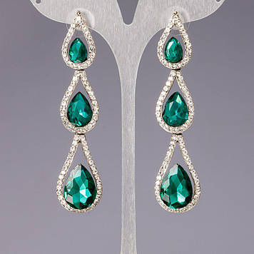 Безкоштовна доставка у подарунок! Сережки з кристалами "люстри" "шандельєри" "Краплі дощу"