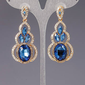 Безкоштовна доставка у подарунок! Сережки з кристалами "люстри" "шандельєри" "Лінда"