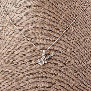 Кулон Гітара з нотою на жетонної ланцюжку L-52см d-2х1,2см сріблястий метал