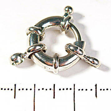 Замок для бус і браслетів бублик на 1 нитка великий 12мм