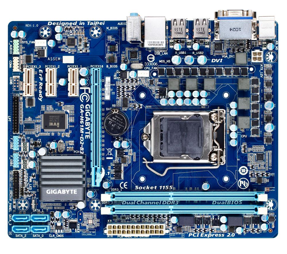 Gigabyte GA-H61M-D2-B3 Socket 1155 Б/У Повністю робоча 