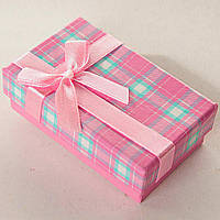 Подарункова коробочка 17-2 для сережок і кілець прямокутна Рожеві середня 24 шт. [8/5/3 см]