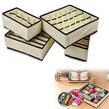 Набір органайзерів для білизни (4шт) економ Рожевий, фото 4