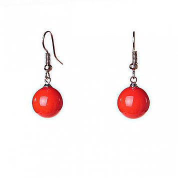 [33/13мм] Сережки застібка-петля помаранчева Майорка