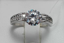 Срібна каблучка з фіанітами, фото 2