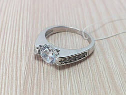 Срібна каблучка з фіанітами, фото 3