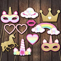 Фотобутафорія Єдиноріг для дітей 10 деталей різнобарвний